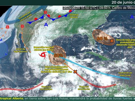 Clima en México hoy 20 de junio del 2024 lluvias fuertes en gran parte