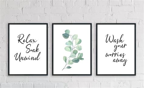 Set Of 3 Bathroom Prints Wall Art Home Decor Bathroom Etsy