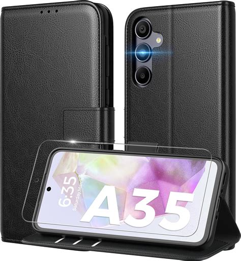 Peakally Handyhülle für Samsung Galaxy A35 5G Hülle Premium PU Leder