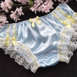 Baby Blue Satin Bikini Panties Silky Soft Sissy Knickers Laceribbondaisiesbows Made To Order
