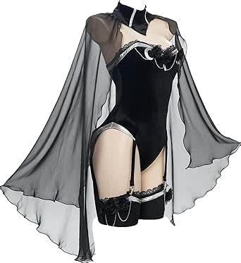 Amazon Meowcos Womens Bodysuit Lingerie Garter Bodysuit Black Lingerie Set One Piece