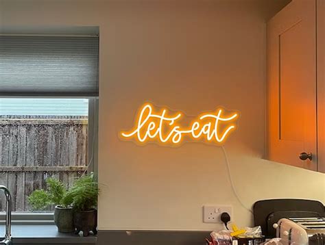 Lets Eat Led Neon Sign Let S Eat Neon Light Home Decor Custom Made Neon Light For Bedroom Decor