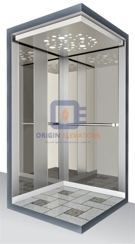 Origin Elevators Stainless Steel Mirror Finish Elevator Cabin For