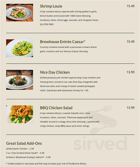 Silver City Restaurant And Ale House Menu In Silverdale Washington Usa