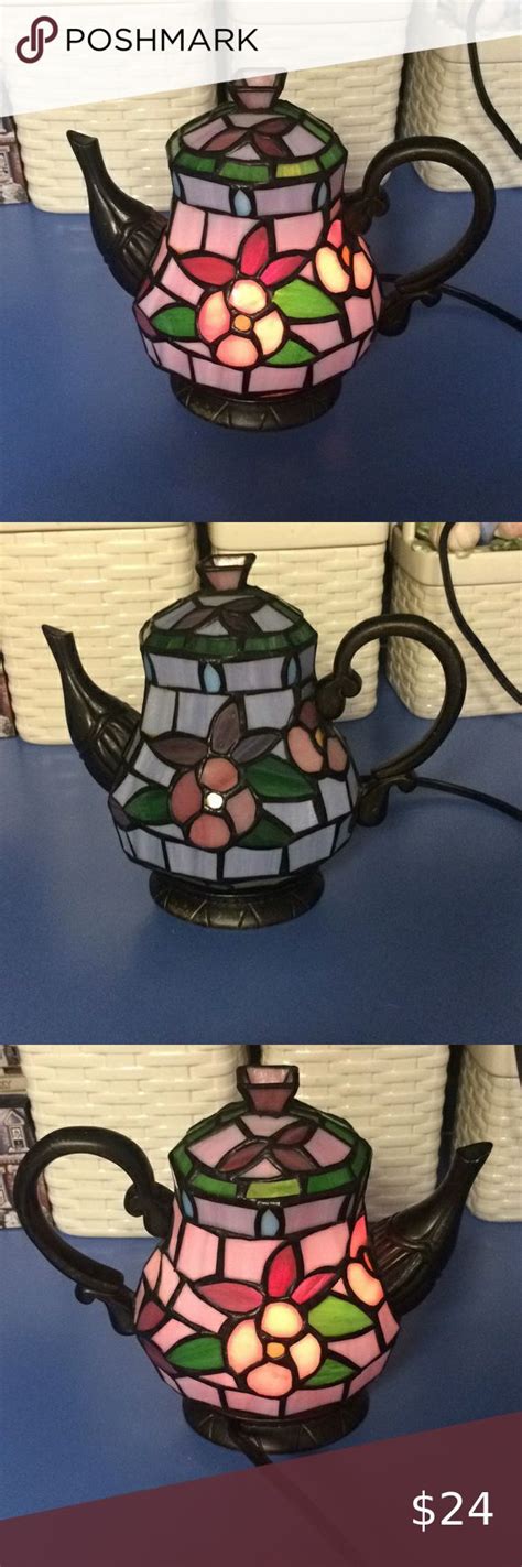 Teapot Lamp Cute Little Stained Glass Lamp🎀 Teapot Lamp Stained