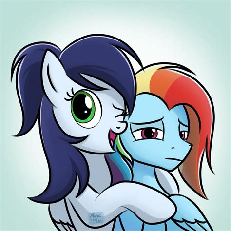 3152446 Safe Artist Marakoru Luv Rainbow Dash Soarin Pegasus