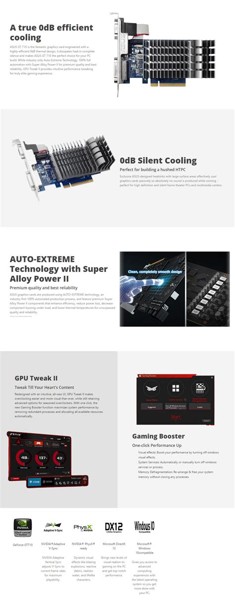 Buy ASUS GeForce GT 710 Silent 2GB [710-2-SL-BRK] | PC Case Gear Australia