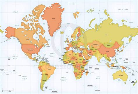 Vector Map World Mercator Europe-Africa | One Stop Map