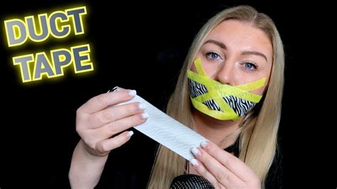 Asmr Duct Tape Taping My Mouth While Chewing Gum No Talking Youtube