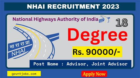 Nhai Recruitment Apply For Advisor Joint Advisor Posts Check