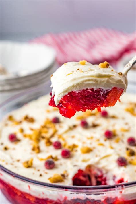 Cranberry Jello Salad With Cream Cheese Topping The Novice Chef