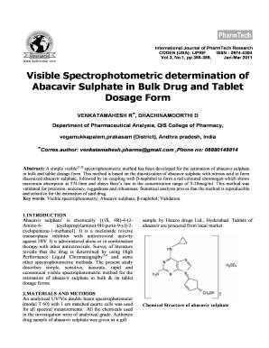 Fillable Online Visible Spectrophotometric Determination Of Sulphate In