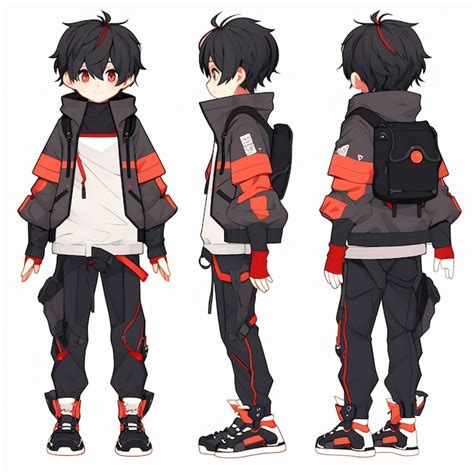 Premium Ai Image Trendy Anime Boy Character Turnaround Concept Art