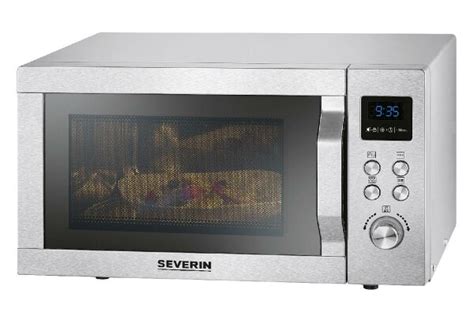 SEVERIN MW 7751 Mikrowelle Mit Grillfunktion LED 20 Liter Edelstahl