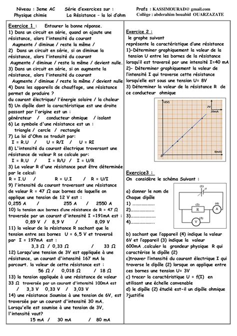 La Loi Dohm Exercices Non Corrig S Alloschool