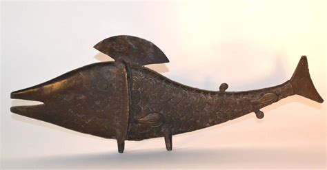 Benin Bronze Fish Sculpture At 1stDibs