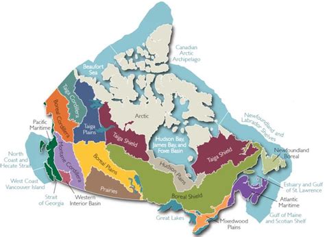 Ecozones Of Canada Federal Provincial And Territorial Governments Of