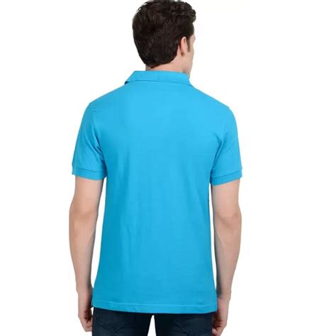 Plain Blue Men Polo Neck Cotton T Shirt At Rs Piece In Ghaziabad