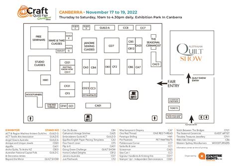 Map of the Fair and Timetable - Craft & Quilt Fair