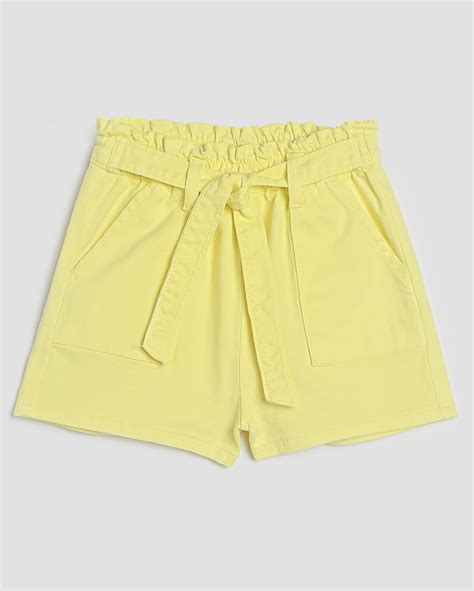 Riachuelo Short Jeans Color Infantil Clochard 4 10A Amarelo Pool By