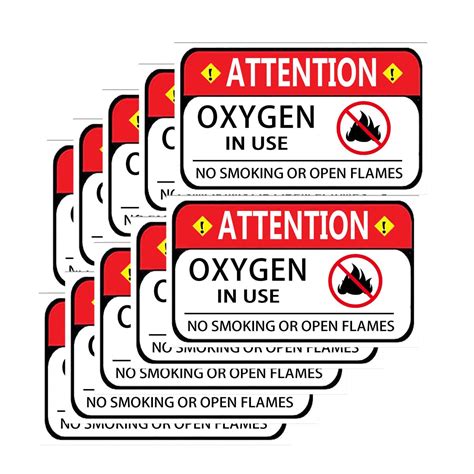 Buy YOUOK Oxygen In Use Warning Sign Stickers Labels 35 Inch Adhesive