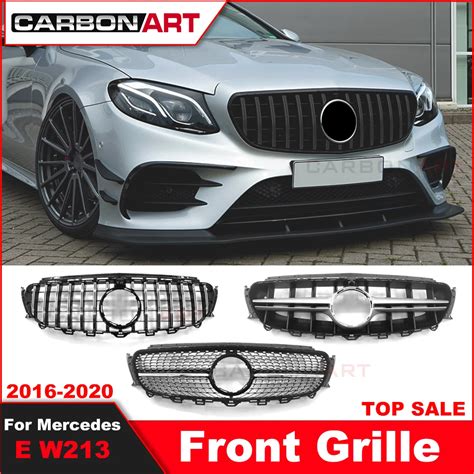 Mercedes E Class W213 2017 2019 Front Grill Gloss Black Panamericana GT