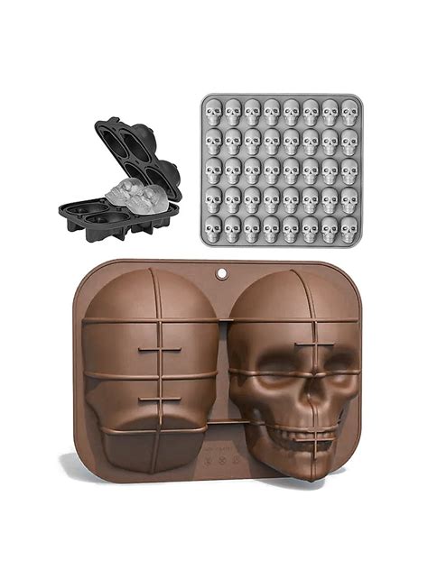 Halloween Set de moules en silicone Tête de mort pour la pâtisserie