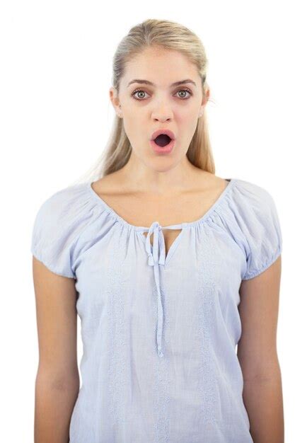 Premium Photo Surprised Blonde Woman