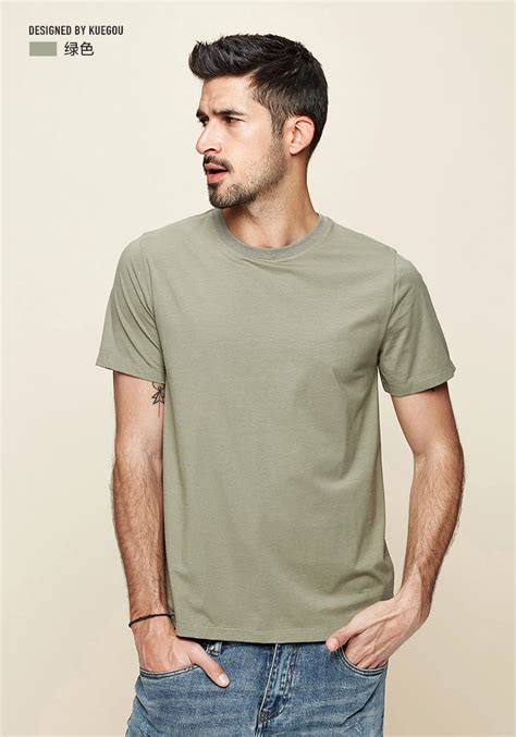 J9070 Comfortable Modal Cotton Short Sleeve T Shirt Mens Slim Fit