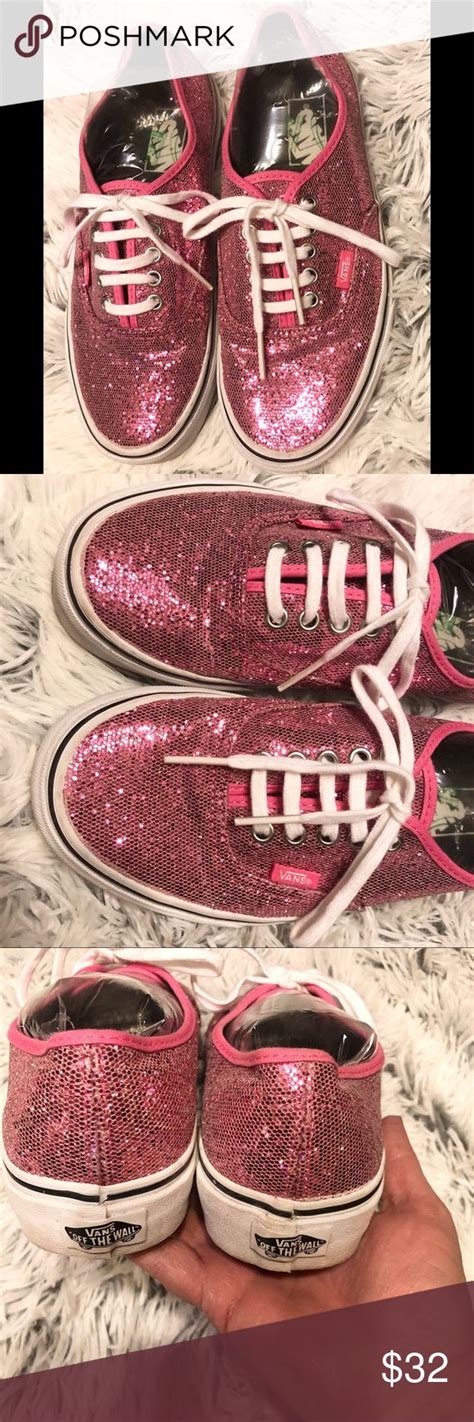 Vans Pink Glitter Shoes Euc Sz 8