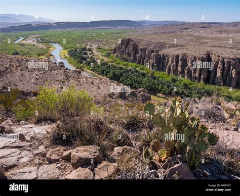 Rio Grande River From Hot Springs Canyon Trail Rio Grande Village Big