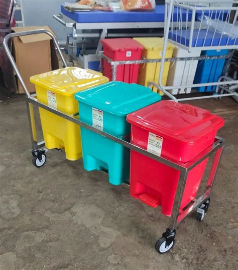 Stainless Steel Bio Medical Waste Bins Trolley At ₹ 8500 In Coimbatore