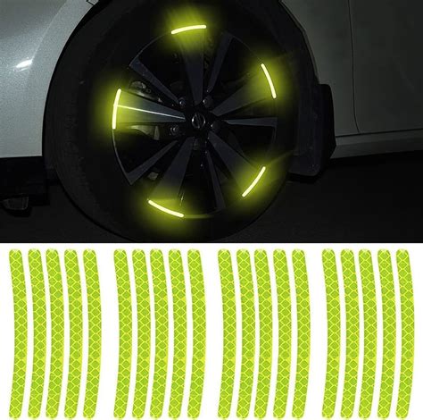 Pcs Reflective Wheel Rim Stripe Decal Sticker For Car Motorcycle