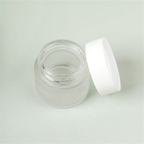 8 Ml Frosted Glass Jar With White Cap Bramble Berry