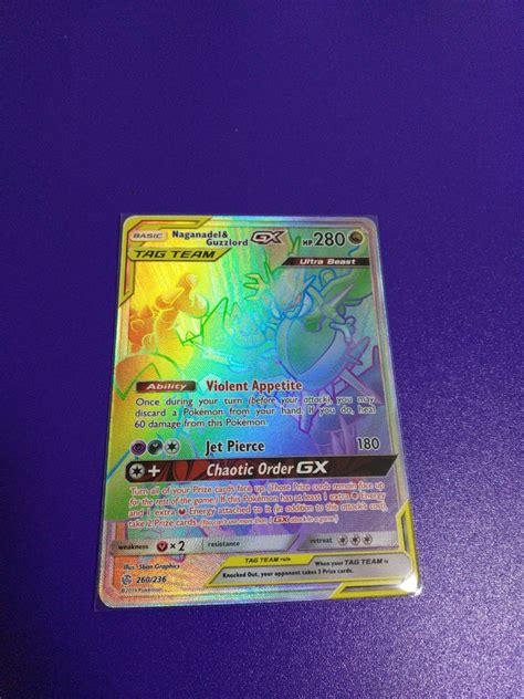 Pokemon TCG Naganadel Guzzlord Tag Team GX Hyper Rare SM Cosmic