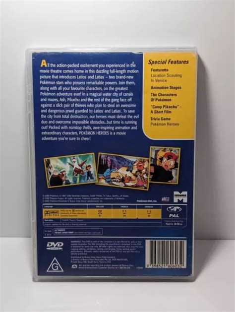 POKEMON HEROES The Movie DVD 2003 Pikachu Ash Anime Journey Team