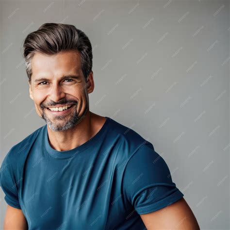 Premium Ai Image Portrait Of Handsome Smiling Man Wearing A Tshirt