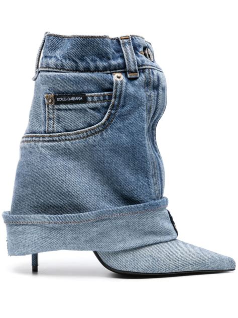 Dolce Gabbana Mm Denim Ankle Boots Blue Farfetch