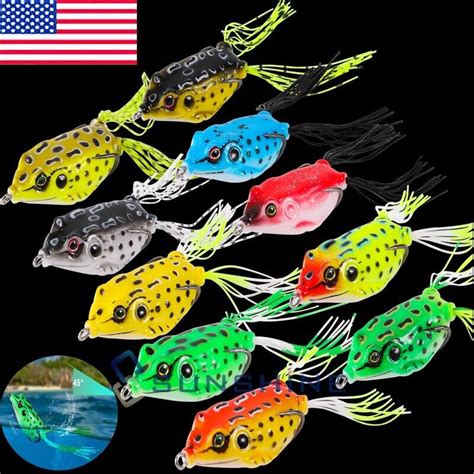 1 10PCS Frog Topwater Soft Fishing Frogs Lure Bait Bass Crankbaits 5