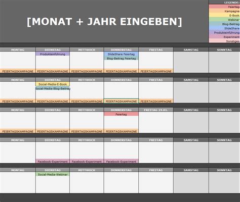 Die Vorlage Für Ihren Social Media Kalender Hubspot And Buffer