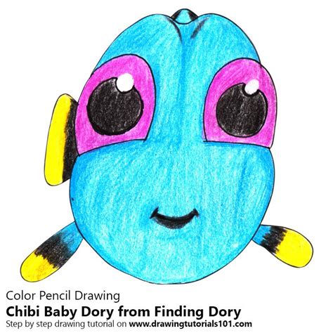 Chibi Baby Dory From Finding Dory Baby Dory Chibi Drawing Tutorial