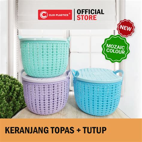 Jual Clio Plastic Mozaik Topas Tutup Keranjang Storage Box