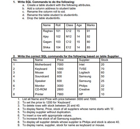 Create Student Table In Sql And Insert Values