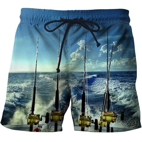 Sommer Fisch D Gedruckt M Nner Bademode Shorts Herren Strand Board Br