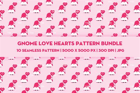 Gnome Love Hearts Pattern Bundle By Thai Thanh Hieu Thehungryjpeg