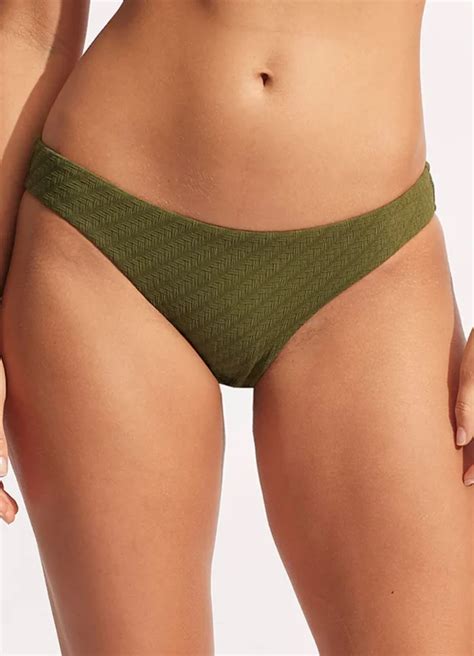 Seafolly Willow Banded Bralette Bikini With Hipster Avocado Lingerie