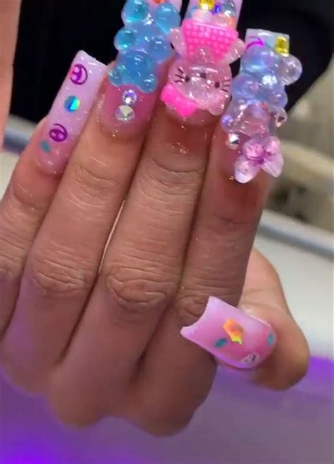 Dope Nails Swag Nails Bears Nails Long Acrylic Nails Gummy Bears