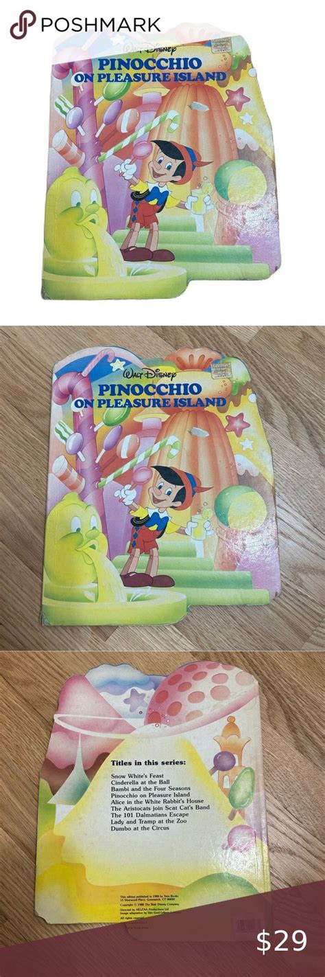 Vintage Pinocchio On Pleasure Island Walt Disney Book Hardcover Rare