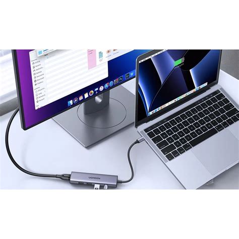 Ugreen Hub USB C till HDMI 1 4 3 x USB A USB C PD 100W Grå