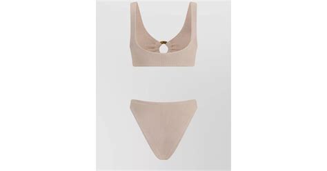 Hunza G Julia Bikini Off The Shoulder Cut Out Detail In White Lyst